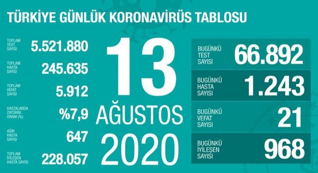 Türkiye'de koronavirüsten 21 kişi hayatını kaybetti