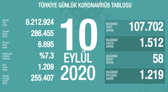 Türkiye'de 58 kişi koronavirüsten hayatını kaybetti