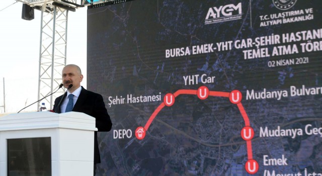 Ulaştırma Bakanı Bursa’da... Bursa Şehir Hastanesi metro hattının temeli atıldı