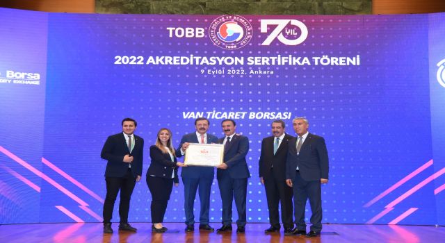 VANTB, 'TOBB Akreditasyon Sertifikası' aldı