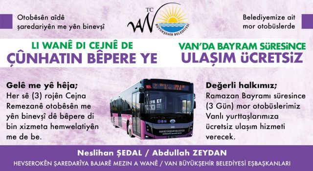 Van'da ulaşım ücretsiz olacak