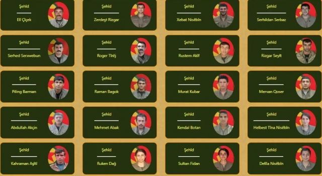PKK, hayatını kaybeden Mardinli 28 üyesini açıkladı