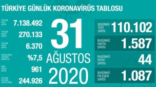 Türkiye'de koronavirüsten dolayı 44 kişi daha hayatını kaybetti
