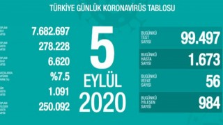 Türkiye'de koronavirüs nedeniyle 56 kişi hayatını kaybetti