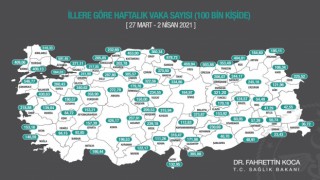 İllere göre haftalık vaka sayıları açıklandı