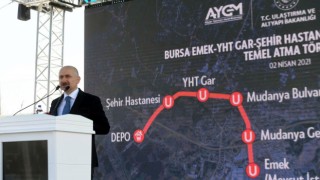 Ulaştırma Bakanı Bursa’da... Bursa Şehir Hastanesi metro hattının temeli atıldı