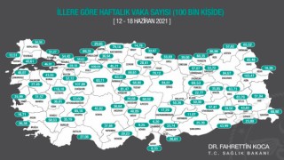 İllere göre haftalık vaka haritası yayınlandı